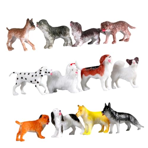 Gatuida Teiliges Mini Hunde Figuren aus Kunststoff Realistische Kreative Tierdekoration für Leicht und Tragbar für Hundeliebhaber Fantasie von Gatuida