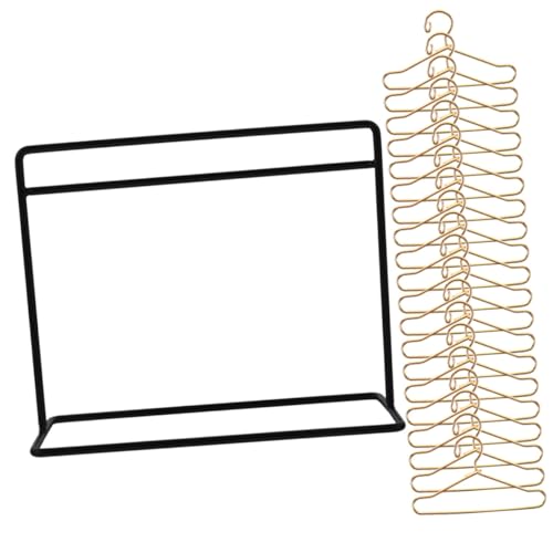 Gatuida Teiliges Mini Puppen Kleiderständer mit Goldenen Mini Kleiderbügeln und Schwarzem Metallständer Verarbeitung Puppenkleider Aufbewahrungsregal für Puppenhaus und Bjd Puppenkleidung von Gatuida