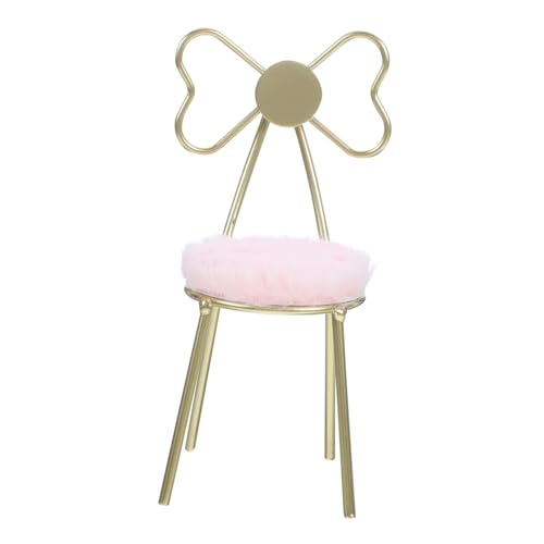 Gatuida Teiliges Miniatur Puppenhaus Schmetterlingsstuhl mit Rosa Kissen Vintage Deko für Schlafzimmer Langlebiges Leichtes Modell für DIY und Puppenhausgestaltung von Gatuida
