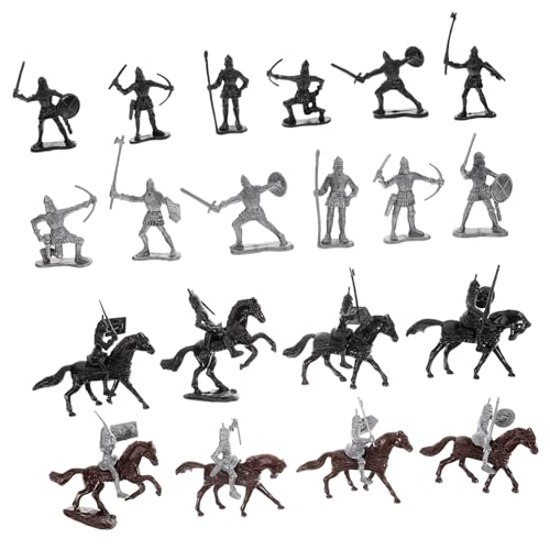 Gatuida Teiliges Miniatur Ritter Figuren mit Pferden Detailreiche Sandtisch Soldaten Modellierung Kompakte Dekoration für Robuste Kunststoff Mini spielfiguren von Gatuida