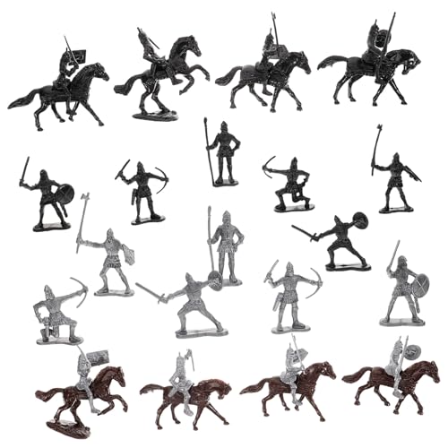 Gatuida Teiliges Miniatur Soldaten Mittelalterliche Ritterfiguren mit Pferden Detailreiche Mini Menschen Figuren für Deko und Hobby Realistische Miniatur Szenen Sicher und Geruchlos von Gatuida