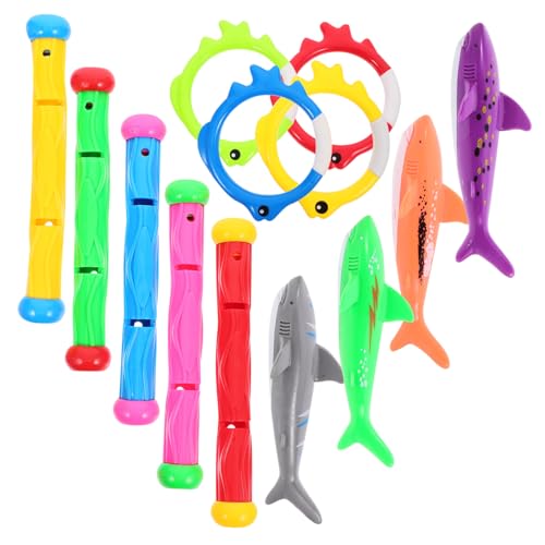 Gatuida Teiliges Tauchen Poolspielzeug für Sommer Schwimmbad Tauchringe Haifische Tauchstäbe Leichtes Sicheres Kunststoffspielzeug für Jungen und Mädchen Schwimmspaß und Übung von Gatuida