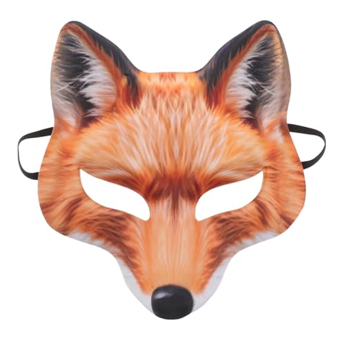 Gatuida Tier-Cosplay-Fuchs-Maske, halbes Gesicht, Halloween-Maskenmaske, kreatives Karnevalsparty-Kostümzubehör für Damen und Herren von Gatuida