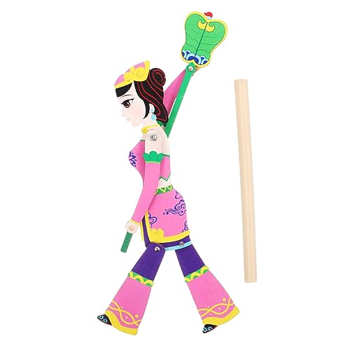 Gatuida Traditionelle Chinesische Schattenpuppe mit Steuerstab DIY Holzpuppen als Tanzrequisite und Bühnenrequisite für Kindergärten Bildung und Kulturelle Aufführungen Zufällige Farbe von Gatuida