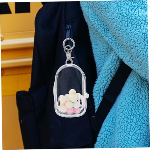 Gatuida Transparente Mini Puppentasche mit Schlüsselanhänger Kratzfeste PVC Aufbewahrungstasche für Mini Figuren Tragbare Display Hülle für Puppenliebhaber und Geschenkverpackung von Gatuida