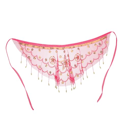 Gatuida Tribal Sheer Mesh Belly Dance Veil mit Strahlenden Pailletten und Fließenden Quasten Atmungsaktives Ägyptisches Tanzkostüm-accessoire für Frauen Geeignet für Halloween Cosplay von Gatuida