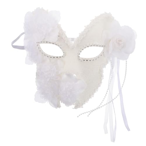 Gatuida Venezianische Vollgesichts maske mit Blumenmotiv Unisex Masquerade Ball Accessoire für Halloween Karneval Neujahrsfeier Weicher Kunststoff Komfortabel Mystisch Geeignet für Damen von Gatuida