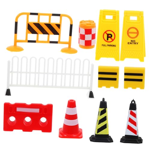 Gatuida Verkehrszeichen Spielset mit Teilen aus Sicherem Abs Inklusive Miniatur verkehrskegel und Absperrungen Fördert Motorische Fähigkeiten und Verkehrserziehung für Jungen und Mädchen von Gatuida