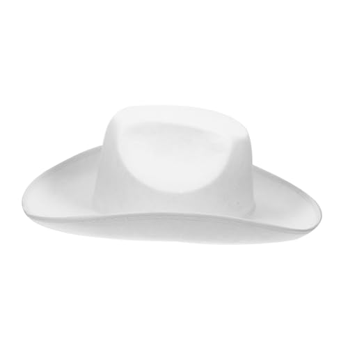 Gatuida Verstellbarer Weißer Cowboyhut für Damen und Herren mit Zugkordel Western Hut aus Robustem Filz Handbemalt Westernkostüm Zubehör für Themenpartys und Events Gatuida Verstellbarer Weißer Cowboyhut für Damen und Herren mit Zugkordel Western Hut aus Robustem Filz Handbemalt Westernkostüm Zubehör für Themenpartys und Events von Gatuida