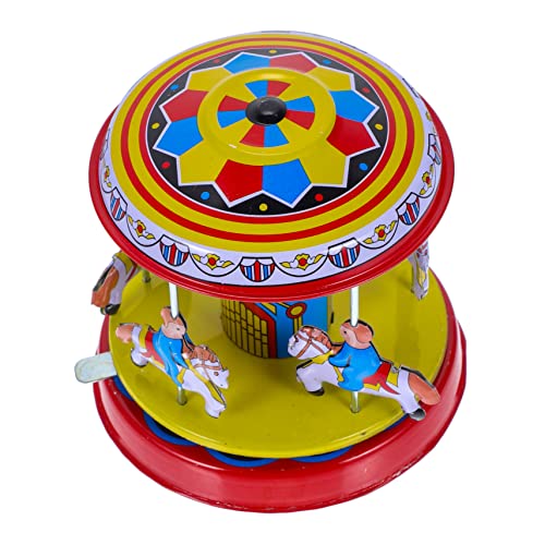 Gatuida Vintage Aufziehspielzeug Karussell aus Mechanisches Wind Up Drehkarussell Nostalgisches Blechspielzeug für Dekoration Robust und Kompakt Batteriefrei Gatuida Vintage Aufziehspielzeug Karussell aus Mechanisches Wind Up Drehkarussell Nostalgisches Blechspielzeug für Dekoration Robust und Kompakt Batteriefrei von Gatuida