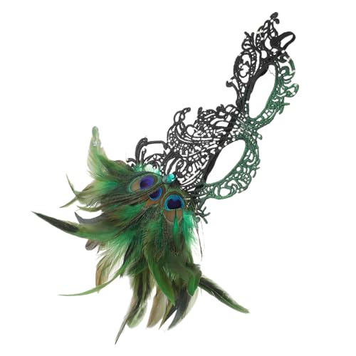 Gatuida Vintage Augenmaske mit Federn und Strass für Halloween Cosplay Karneval Mottopartys Ergänzung für Kostüme und Abendveranstaltungen von Gatuida