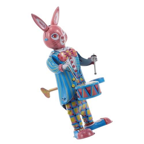 Gatuida Vintage Eisenfigur Trommel Spielendes Kaninchen Wind Up für Kleinkinder Retro Drummer Roboter aus Kreative Sammlerfigur für Büro und Heimdekoration Gatuida Vintage Eisenfigur Trommel Spielendes Kaninchen Wind Up für Kleinkinder Retro Drummer Roboter aus Kreative Sammlerfigur für Büro und Heimdekoration von Gatuida