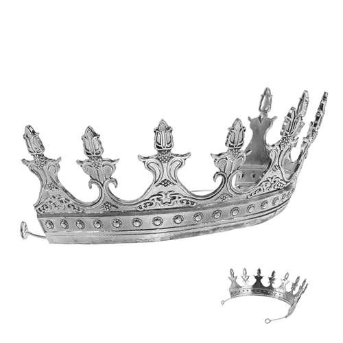Gatuida Vintage Königskrone Barock Diadem für Erwachsene Komfortabel und Sicher Stilvolles Bühnenaccessoire für Halloween Kostüm Abschlussball und Theateraufführungen von Gatuida