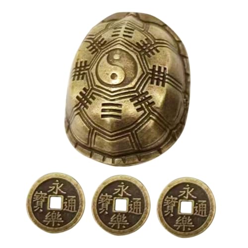 Gatuida Vintage Messing Schildkrötenpanzer Ornament mit Chinesischen Wahrsage Münzen Kunstvoll Gestaltet für Schreibtischdekoration und Spirituelles Spiel Glatt Polierte Oberfläche Gatuida Vintage Messing Schildkrötenpanzer Ornament mit Chinesischen Wahrsage Münzen Kunstvoll Gestaltet für Schreibtischdekoration und Spirituelles Spiel Glatt Polierte Oberfläche von Gatuida