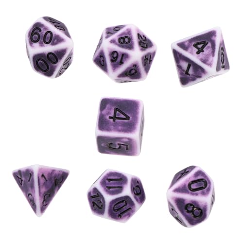 Gatuida Vintage Polyedrische Würfel Teiliges mit Großen Zahlen Leicht und Tragbar Brettspiel Zubehör für Rollenspiele Party und Tabletop Spiele von Gatuida