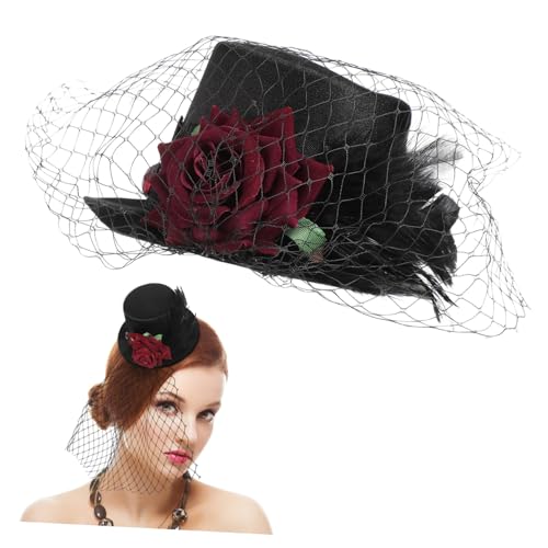 Gatuida Schwarzer Hut Mit Haarnadeln Im Vintage-Stil Blumenhaarnadeln Und Damenhaarnadeln Gazehaarnadeln Und Mädchenhaarspange Für Halloween Party Dekoration Und Kopfschmuck Gatuida Schwarzer Hut Mit Haarnadeln Im Vintage-Stil Blumenhaarnadeln Und Damenhaarnadeln Gazehaarnadeln Und Mädchenhaarspange Für Halloween Party Dekoration Und Kopfschmuck von Gatuida
