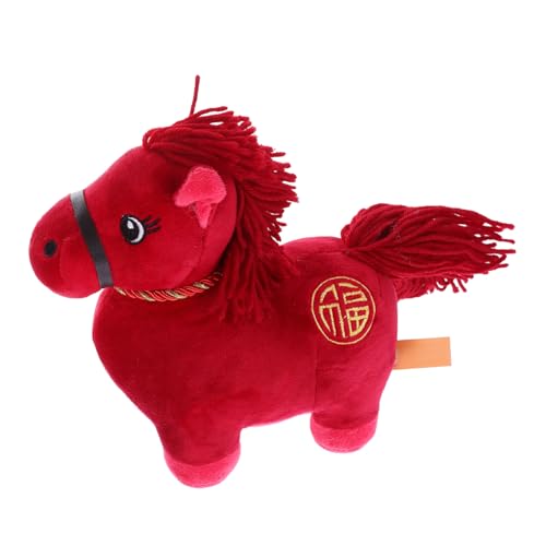 Gatuida Realistisches Stoffpferd Als Pferdeplüschmaskottchen Für Neujahrspferdepuppe Plüschpferd-Spielzeug Mit Chinesischer Pferdefigur Kuscheliges Pferdefiguren-Kissen Für von Gatuida