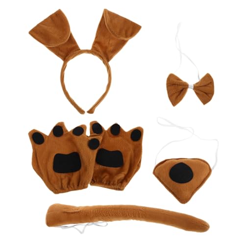 Gatuida Welpen Kostüm Zubehör für Weiches Atmungsaktives Hundekostüm mit Ohren Haarreif Fliege Pfotenhandschuhen Lustiges Tier Cosplay für Karneval Party Rollenspiel Gatuida Welpen Kostüm Zubehör für Weiches Atmungsaktives Hundekostüm mit Ohren Haarreif Fliege Pfotenhandschuhen Lustiges Tier Cosplay für Karneval Party Rollenspiel von Gatuida