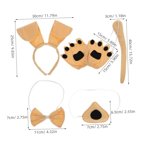 Gatuida Welpenkostüm Set mit Süßem Hund Stirnband und Handschuhen Weiches Bequemes Tierkostüm Zubehör für Mädchen für Party Cosplay Karneval und Halloween von Gatuida