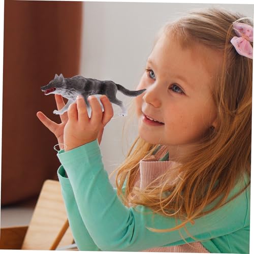 Gatuida Wildtierfiguren Aus Realistische Wolf Statue Kleine Wolfsmodelle Für Heimdekoration Tischdekor Kinderzimmeraccessoires Detailreiche Tierornamente Langlebige Wildtierdekorationsfigu von Gatuida