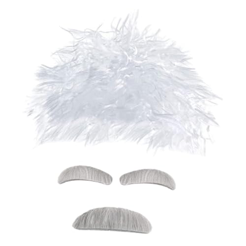 Gatuida Wissenschaftler Perücke mit Weißer Verrückter Professor Perücke und Künstlichen Augenbrauen Schnurrbart für Halloween Karneval Cosplay Zubehör Gatuida Wissenschaftler Perücke mit Weißer Verrückter Professor Perücke und Künstlichen Augenbrauen Schnurrbart für Halloween Karneval Cosplay Zubehör von Gatuida