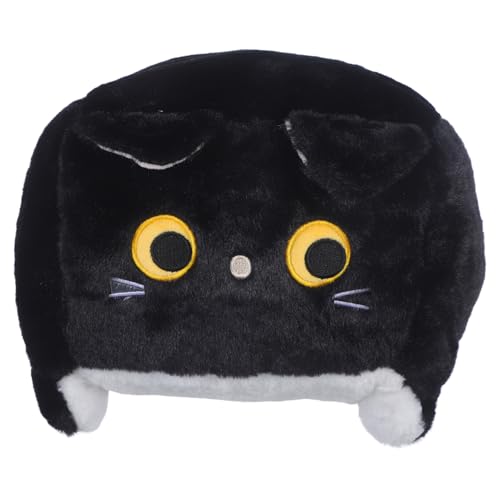 Gatuida Würfelkatze-partydekoration Katzenspielzeug Katzenförmige Puppe Plüschkatzenpuppe Katze Plüschtier Gefüllte Puppe Gemütliches Dekokissen Puppenverzierung Kurzer Plüsch Black von Gatuida