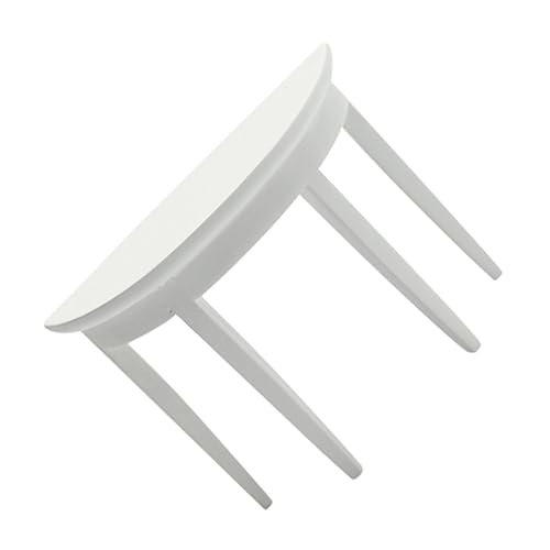 Gatuida puppenhaus Halbrunder Tisch Mini-Einrichtungsgegenstände für das Mini Möbel adventsgeschenke Dekoration Schlafzimmer Toy Miniaturspielzeug Mini-Hausverzierung Holz Weiß von Gatuida