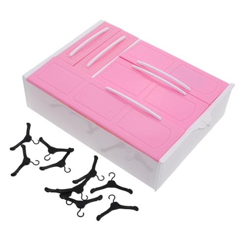 Gatuida -puppenschrank Puppenkleiderbügel Puppenmöbel Miniatur Kleiderschrank Mini-kleiderbügel Dollhouse Schlafzimmermöbel Kleiderständer Für Puppe Puppengarderobezubehör Plastik von Gatuida