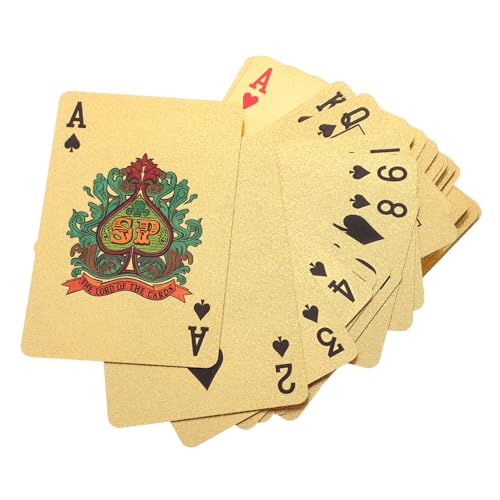 Gatuida wasserdichte Goldene Pokerkarten aus PVC Robuste Spielkarten für Reisen und Partys für Tischspiele und Sammlungen Gatuida wasserdichte Goldene Pokerkarten aus PVC Robuste Spielkarten für Reisen und Partys für Tischspiele und Sammlungen von Gatuida