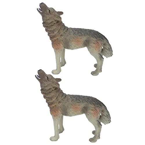 Gatuxe Brüllender Wolf Figur, strapazierfähiger Kunststoff Sicher Exquisite Simulation Wildtier Wolf Figur für Sammlungsgeschenk von Gatuxe