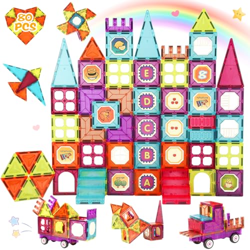 Gavgroom Magnetische Bausteine 80pcs für Kinder ab 3+ Jahre mit Puzzlestücken und Aufklebern3D Starke Magnet STEM Spielzeug Montessori Lernspielzeug Geschenk Gavgroom Magnetische Bausteine 80pcs für Kinder ab 3+ Jahre mit Puzzlestücken und Aufklebern3D Starke Magnet STEM Spielzeug Montessori Lernspielzeug Geschenk von Gavgroom
