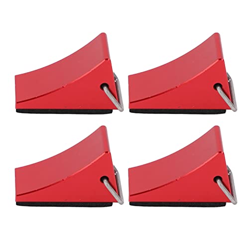 4 Stück RC-Modellauto-Unterlegkeile, robuste Gummi-Unterlegkeile mit Ez-Tragegriffen, schnelles Greifen, Geripptes Design, rutschfeste Aluminiumlegierung für Redcat Gen8 (Red) von Gavigain