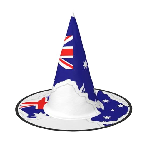 GaxfjRu Australische Flagge, Landkarte, Druck, Halloween-Hexenhut, Hexenkostüm, Zubehör für Halloween, Cosplay, Party, Urlaub, Dekoration, 3 Stück GaxfjRu Australische Flagge, Landkarte, Druck, Halloween-Hexenhut, Hexenkostüm, Zubehör für Halloween, Cosplay, Party, Urlaub, Dekoration, 3 Stück von GaxfjRu