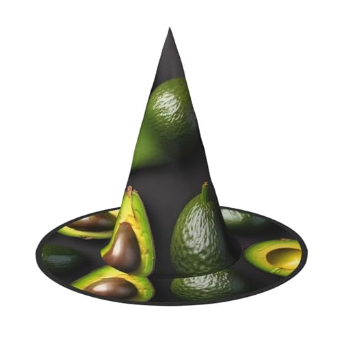 GaxfjRu Avocado-Obstmuster-Druck, Halloween-Hexenhut, Hexenkostüm, Zubehör für Halloween, Cosplay, Party, Urlaub, Dekoration, 3 Stück von GaxfjRu