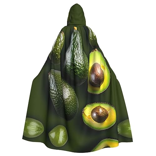 GaxfjRu Avocado-Umhang mit Fruchtdruck, mittelalterlicher Wikingerumhang mit Kapuze, Halloween, Renaissance-Umhang von GaxfjRu