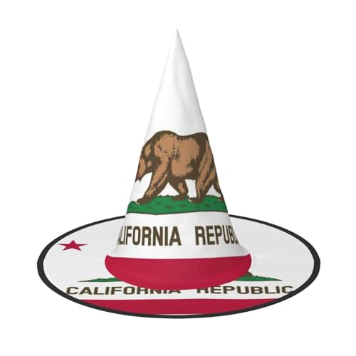 GaxfjRu California State Flag Print Halloween Hexenhut, Hexenkostüm, Zubehör für Halloween, Cosplay, Party, Urlaub, Dekoration, 3 Stück von GaxfjRu