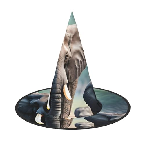 GaxfjRu Elefantenfamilie Druck Halloween Hexenhut Hexe Kostüm Zubehör für Halloween Cosplay Party Urlaub Dekoration 3pcs GaxfjRu Elefantenfamilie Druck Halloween Hexenhut Hexe Kostüm Zubehör für Halloween Cosplay Party Urlaub Dekoration 3pcs von GaxfjRu