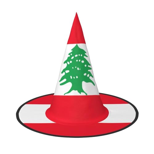 GaxfjRu Flagge des Libanon, Halloween-Hexenhut, Hexenkostüm, Zubehör für Halloween, Cosplay, Party, Urlaub, Dekoration, 3 Stück von GaxfjRu