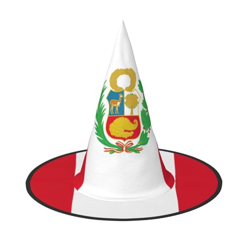 GaxfjRu Flagge von Peru, Halloween-Hexenhut, Hexenkostüm, Zubehör für Halloween, Cosplay, Party, Urlaub, Dekoration, 3 Stück GaxfjRu Flagge von Peru, Halloween-Hexenhut, Hexenkostüm, Zubehör für Halloween, Cosplay, Party, Urlaub, Dekoration, 3 Stück von GaxfjRu