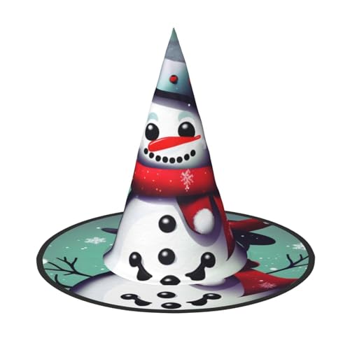 GaxfjRu Frohe Weihnachten Schneemann Druck Halloween Hexenhut Hexe Kostüm Zubehör für Halloween Cosplay Party Urlaub Dekoration 3pcs von GaxfjRu