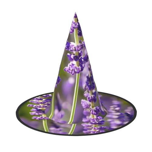 GaxfjRu Halloween-Hexenhut, Lavendelblüte, S-Druck, Hexen-Kostüm, Zubehör für Halloween, Cosplay, Party, Urlaub, Dekoration, 3 Stück von GaxfjRu