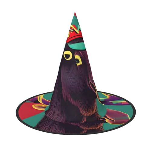 GaxfjRu Halloween-Hexenhut mit Elchaufdruck, Hexenkostüm, Zubehör für Halloween, Cosplay, Party, Urlaub, Dekoration, 3 Stück von GaxfjRu
