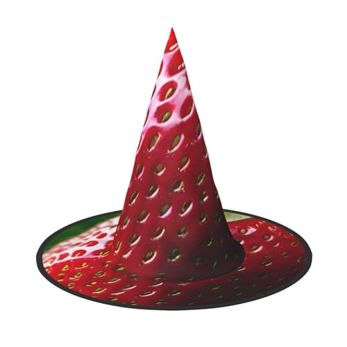 GaxfjRu Halloween-Hexenhut mit Erdbeerdruck, Hexenkostüm, Zubehör für Halloween, Cosplay, Party, Urlaub, Dekoration, 3 Stück von GaxfjRu