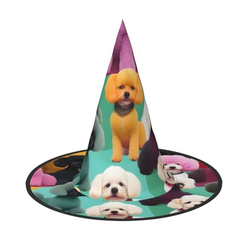 GaxfjRu Halloween-Hexenhut mit Pudel-Motiv, Zubehör für Halloween, Cosplay, Party, Urlaub, Dekoration, 3 Stück GaxfjRu Halloween-Hexenhut mit Pudel-Motiv, Zubehör für Halloween, Cosplay, Party, Urlaub, Dekoration, 3 Stück von GaxfjRu