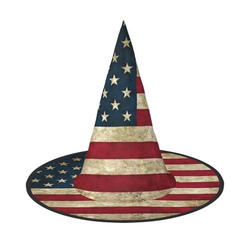 GaxfjRu Halloween-Hexenhut mit amerikanischer Flagge, Hexenkostüm, Zubehör für Halloween, Cosplay, Party, Urlaub, Dekoration, 3 Stück von GaxfjRu