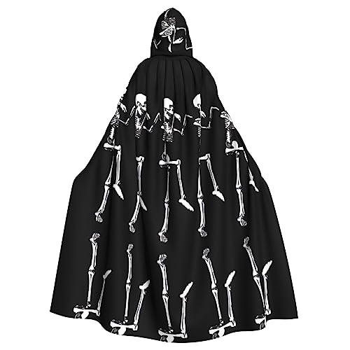GaxfjRu Halloween beweglicher Skelett-Totenkopf-Druck, Uni, Weihnachten, Halloween, Party, magischer Kapuzenumhang, Maskerade, Cosplay-Kostüm GaxfjRu Halloween beweglicher Skelett-Totenkopf-Druck, Uni, Weihnachten, Halloween, Party, magischer Kapuzenumhang, Maskerade, Cosplay-Kostüm von GaxfjRu
