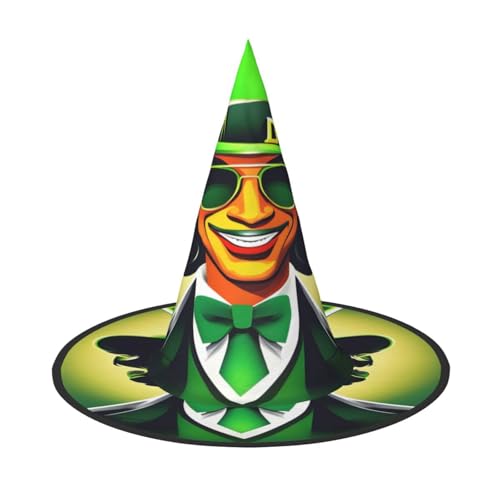 GaxfjRu Happy St. Patrick's Day Print Halloween Hexenhut, Hexenkostüm, Zubehör für Halloween, Cosplay, Party, Urlaub, Dekoration, 3 Stück von GaxfjRu