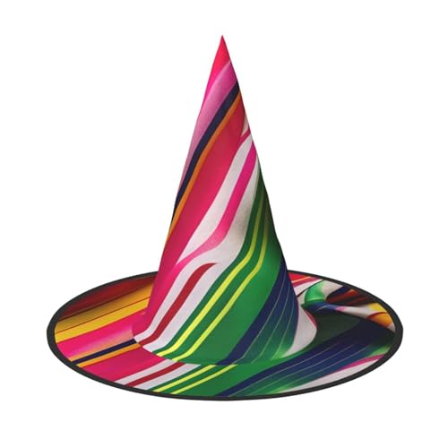 GaxfjRu Hexenhut mit Regenbogenstreifen-Druck, Halloween-Hexenhut, Zubehör für Halloween, Cosplay, Party, Urlaub, Dekoration, 3 Stück von GaxfjRu