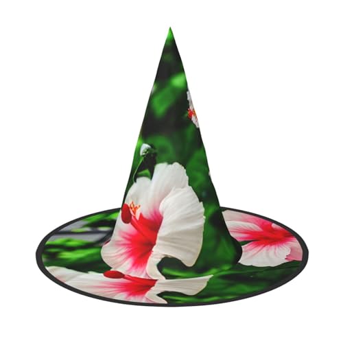GaxfjRu Hibiskusblumen-Druck, Halloween-Hexenhut, Hexenkostüm, Zubehör für Halloween, Cosplay, Party, Urlaub, Dekoration, 3 Stück von GaxfjRu