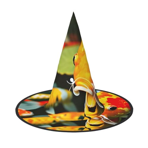 GaxfjRu Japanischer hübscher ausgefallener Karpfen-Druck, Halloween-Hexenhut, Hexenkostüm, Zubehör für Halloween, Cosplay, Party, Urlaub, Dekoration, 3 Stück von GaxfjRu